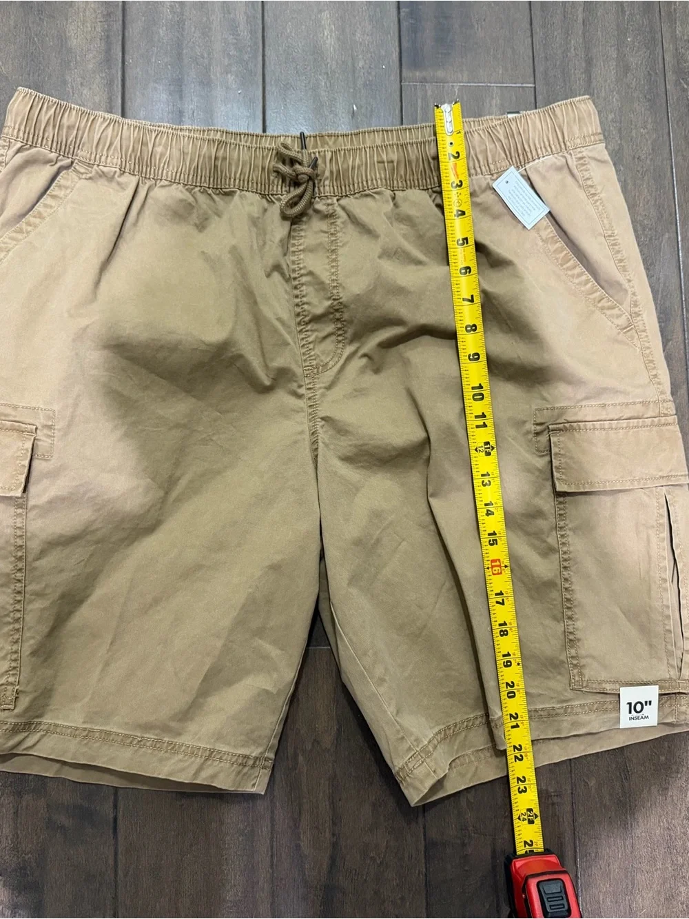 No Boundaries Men's Brown Cargo Drawstring Shorts